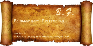 Biswanger Fruzsina névjegykártya